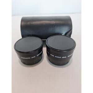 Qualide Auxiliary Telephoto & Wide Angle Lens Set w/ Case – Very Clean